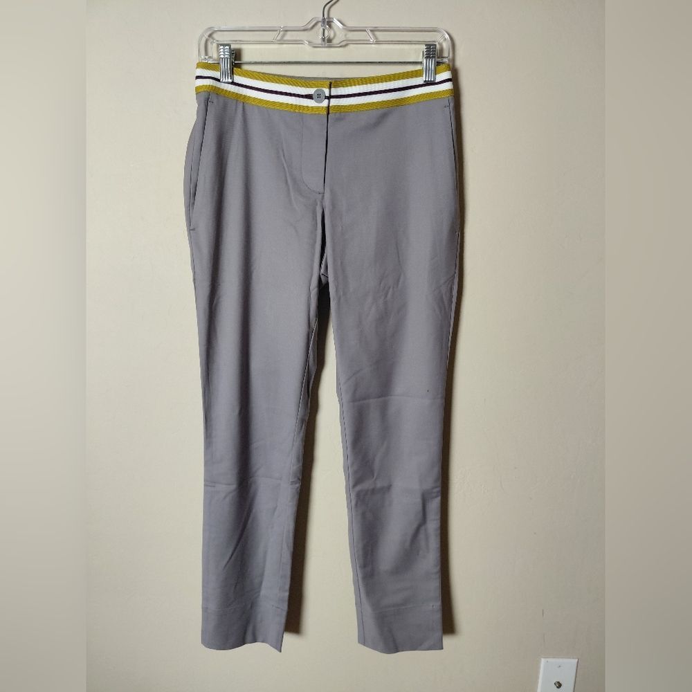 Wildfang Size 0 Empower Taped Trouser Pants Gray with striped waist band NWT